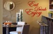 ' Eat Drink Enjoy ' Quote Stickers Kitchen / Dining Room