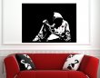 Banksy Style Hoodie With Knife (version 2) - Large Vinyl Wall Sticker