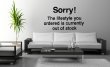 Banksy ' Sorry! The lifestyle you ordered is currently out of stock ' - Vinyl Wall Quote