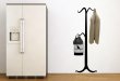 Old Style Coat Hanger with Bird Cage Wall Hooks Decal