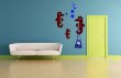 Three Seahorses With Air Bubbles Wall Hooks Decal