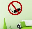 Banksy - No stopping sign with rat - Wall Sticker