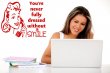 'You're never fully dressed without a Smile' - Retro Wall Sticker
