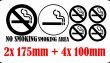 'No smoking' and 'smoking' area - Set of 6 Commercial Stickers