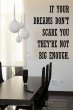 'If your dreams don't scare you they're not big enough' - Large Wall Decal
