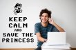 'Keep calm and save the princess' -  Amusing Super Mario Bros Wall Decor