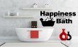 'Happiness is taking a long, warm BATH' - Large Bathroom Wall Quote
