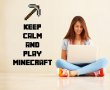Keep Calm and Play Minecraft - Colourful Pickaxe Wall Sticker
