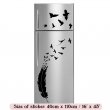 Romantic Feather and Birds - Waterproof Kitchen Fridge Sticker 