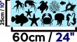 Marine Creatures Set of 13 Stickers - Aquarium Bathroom