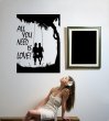 All you need is love - Couple on a swing - Romantic Wall Art Sticker Decal