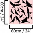 Cute Swallows Large Set Removable Wall Stickers Birds Decal Bird Premium Vinyl D