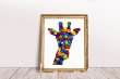 Colourful Vector Giraffe Head Poster by FunWorld