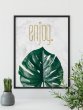 Monstera Leaf Enjoy Poster Botanical Green Tropical Leaf Art Print 