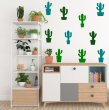 Multi Shaped Cactus Cacti Plants Set of 10 Removable Wall Stickers