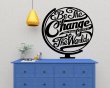 Motivational Wall Sticker 'Be the change you wish to see in the world' Globe Dec