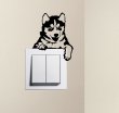Designer - Cute Puppy Dog Husky Baby Pet Light Switch Sticker Funny Wall Decal