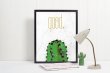 Stylish Cactus GOOD with Marble Background Scandi Poster