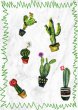 Cactus Watercolour Painting Poster Botanical Cacti Print Marble Background