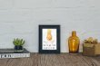 Be a Pineapple. Scandi Style Marble Background Poster Premium Simple Print