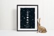 Moon Poster 'Little Star' Scandi Minimalist Black and White Premium Print 
