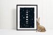 Moon Poster 'Shine' Night Sky Black and White Scandi Print