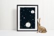 Moon & Planets Poster 'Love you to the moon and back' Night Sky Premium Print