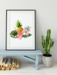 Tropical Leaves Leaf Hibiscus Pineapple Poster Botanical Green Print IKEA sizes