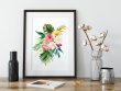 Botanical Colourful Poster Tropical Flowers Hibiscus Monstera Banana Leaves Prin
