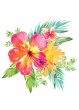 Exotic Flowers Summer Vibe Poster Hibiscus Tropical Leaves Print