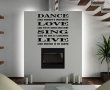 JC Design 'Dance like nobody's watching...' Amazing Huge Wall Sticker