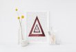 Stylish Triangles Trio Poster Rose Gold Geometrical Nordic Hygge Art